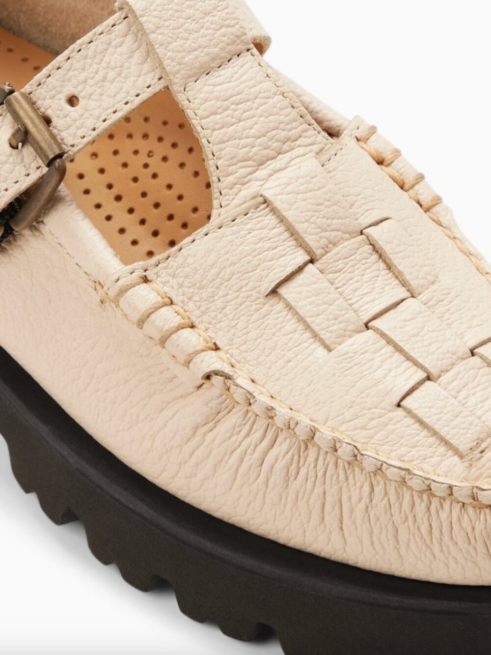 BASS Women's Mary Jane Fisherman Super Lug in Offwhite - Picture 3 of 10